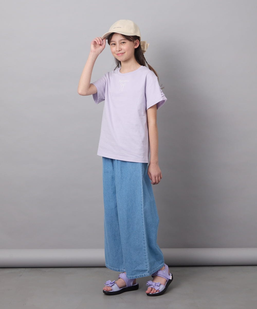 KJLFC39044 a.v.v KIDS(アー・ヴェ・ヴェ) 【接触冷感/ジメジメ対策】[160]タックワイドパンツ ライトブルー