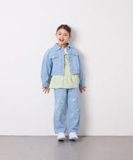 KJLFD30044 a.v.v KIDS(アー・ヴェ・ヴェ) [120-160]【選べるデザイン】デザインワイドストレートデニム ライトブルー