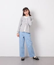 KJLFD30044 a.v.v KIDS(アー・ヴェ・ヴェ) [120-160]【選べるデザイン】デザインワイドストレートデニム ライトブルー