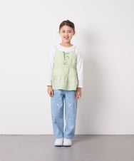KJLFD30044 a.v.v KIDS(アー・ヴェ・ヴェ) [120-160]【選べるデザイン】デザインワイドストレートデニム ライトブルー