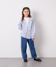KJLFD30044 a.v.v KIDS(アー・ヴェ・ヴェ) [120-160]【選べるデザイン】デザインワイドストレートデニム ブルー