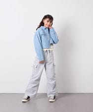 KJLFD32049 a.v.v KIDS(アー・ヴェ・ヴェ) [120-160]サイドリボンカーゴパンツ ライトブルー