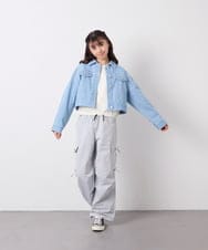 KJLFD32049 a.v.v KIDS(アー・ヴェ・ヴェ) [120-160]サイドリボンカーゴパンツ ライトブルー