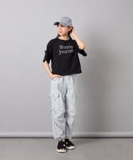 KJLFD32049 a.v.v KIDS(アー・ヴェ・ヴェ) [120-160]サイドリボンカーゴパンツ ライトブルー