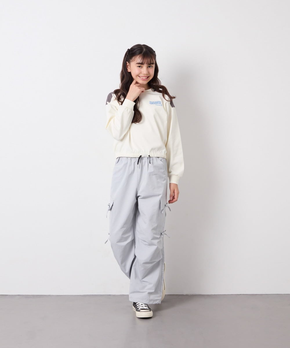 KJLFD32049 a.v.v KIDS(アー・ヴェ・ヴェ) [120-160]サイドリボンカーゴパンツ ライトブルー