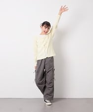 KJLFD32049 a.v.v KIDS(アー・ヴェ・ヴェ) [120-160]サイドリボンカーゴパンツ グレー