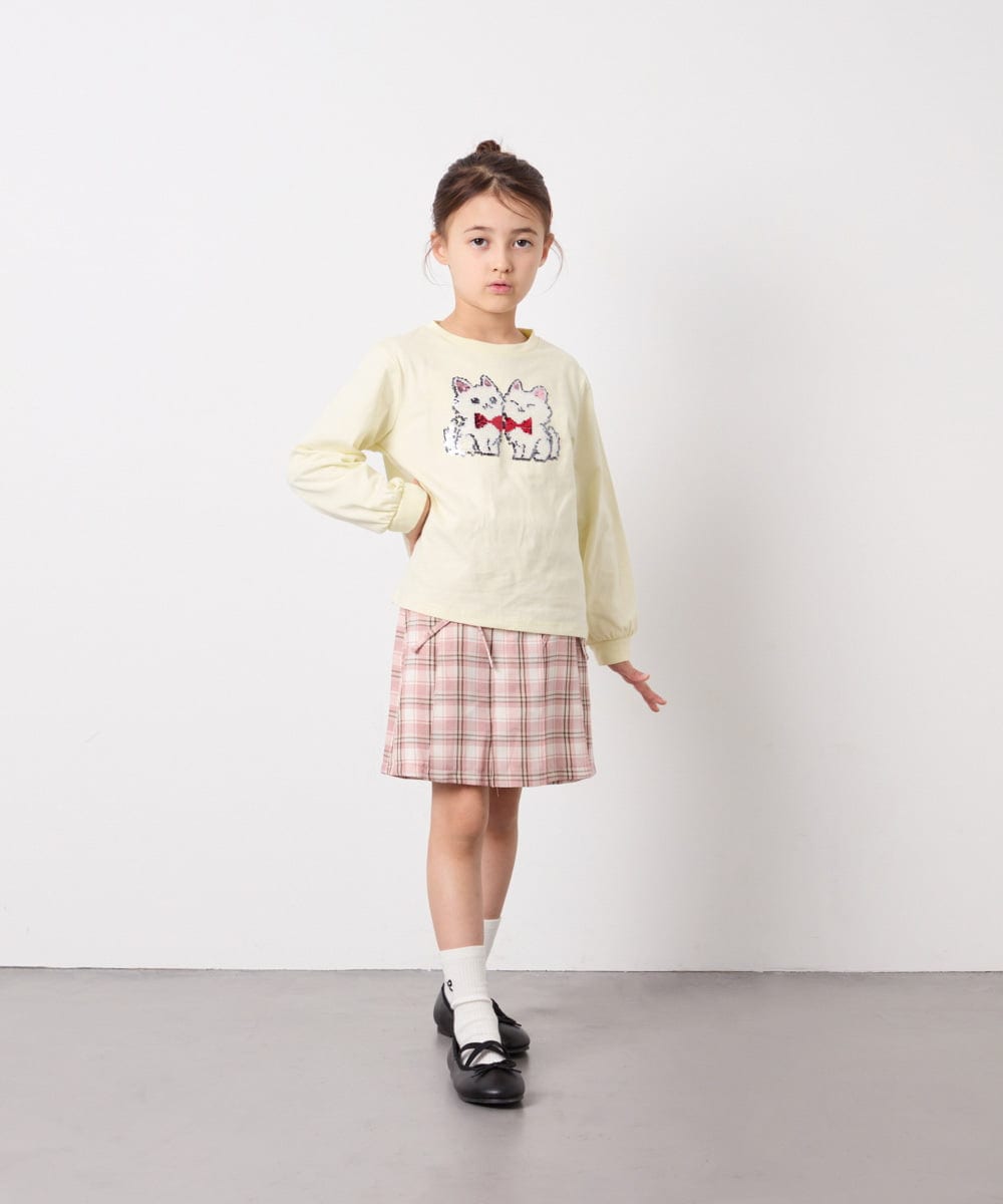 KJLFD40034 a.v.v KIDS(アー・ヴェ・ヴェ) [120-160]ギャザープリーツスカパン ピンク