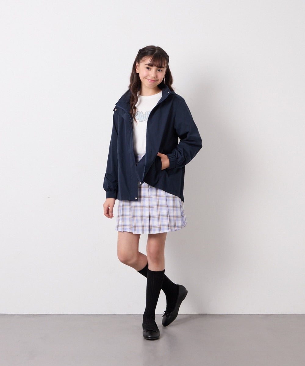 KJLFD40034 a.v.v KIDS(アー・ヴェ・ヴェ) [120-160]ギャザープリーツスカパン ブルー