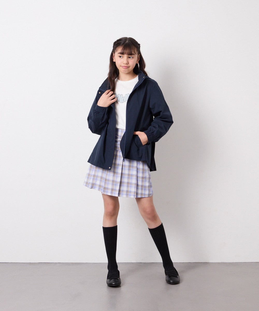 KJLFD40034 a.v.v KIDS(アー・ヴェ・ヴェ) [120-160]ギャザープリーツスカパン ブルー