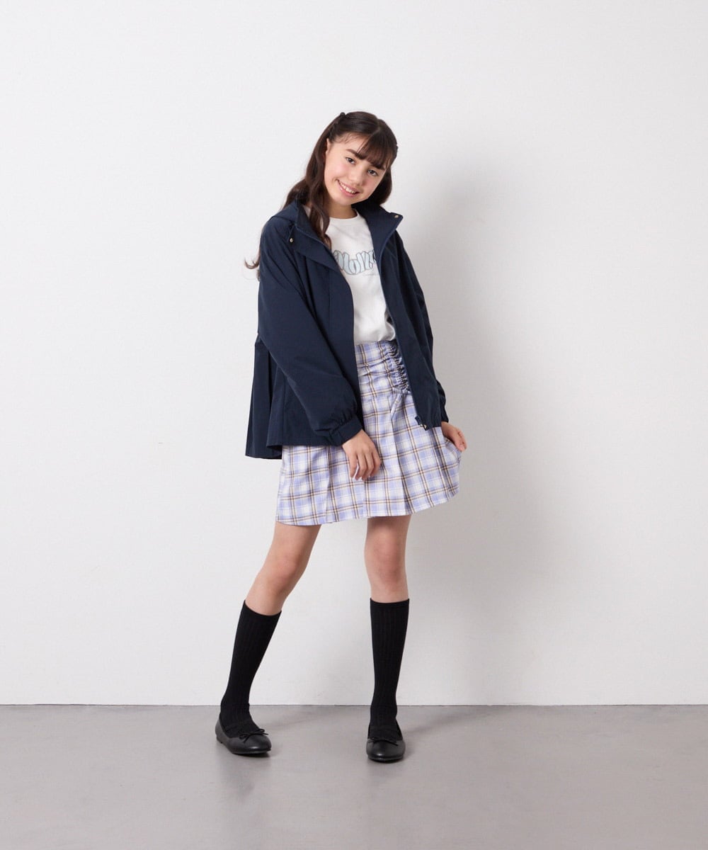 KJLFD40034 a.v.v KIDS(アー・ヴェ・ヴェ) [120-160]ギャザープリーツスカパン ブルー