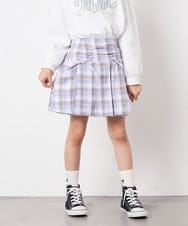 KJLFD40034 a.v.v KIDS(アー・ヴェ・ヴェ) [120-160]ギャザープリーツスカパン ブルー