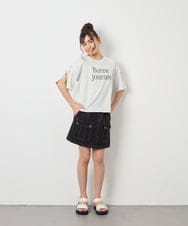 KJLFD41039 a.v.v KIDS(アー・ヴェ・ヴェ) [130-160]配色ステッチカーゴスカパン ブラック
