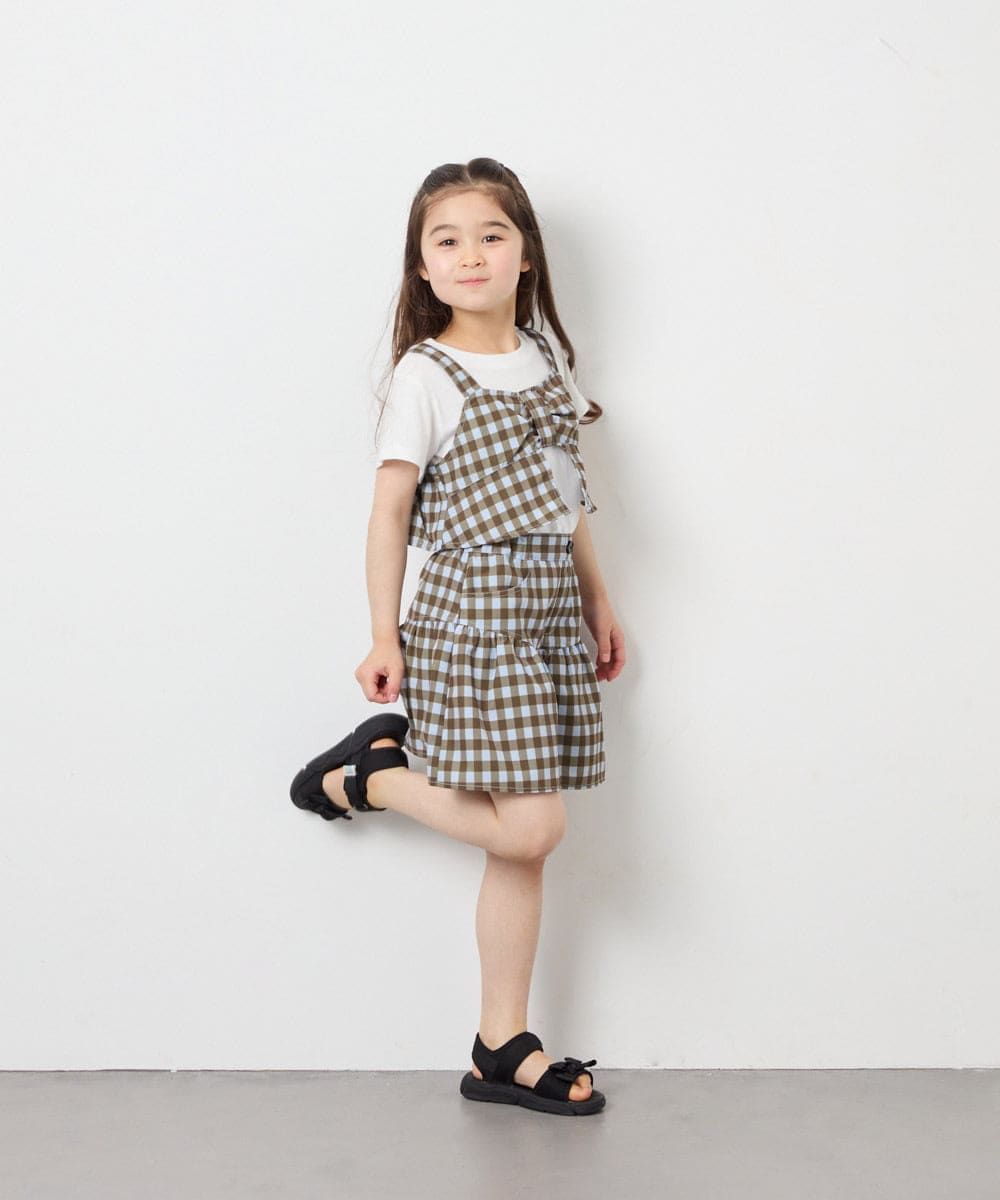 KJLFD45039 a.v.v KIDS(アー・ヴェ・ヴェ) [120-160][ママとお揃いコーデが叶う/セットアップ可能]ギャザーキュロット ライトブルー