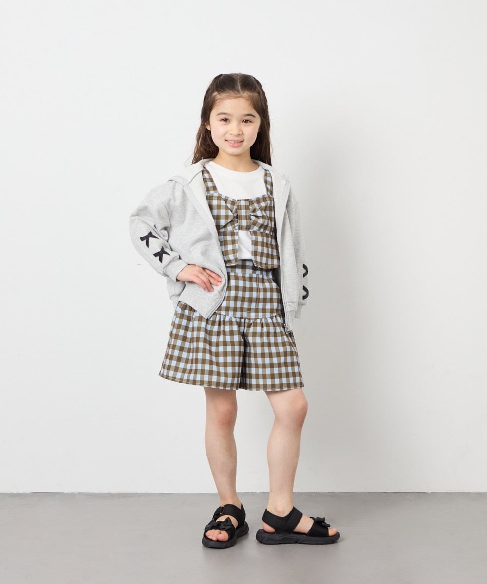 KJLFD45039 a.v.v KIDS(アー・ヴェ・ヴェ) [120-160][ママとお揃いコーデが叶う/セットアップ可能]ギャザーキュロット ライトブルー