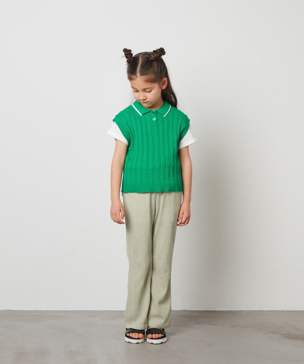 KJLFS40029 a.v.v KIDS(アー・ヴェ・ヴェ) [120-130]チェックフレアパンツ グリーン