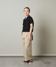 KJLFT41039 a.v.v KIDS(アー・ヴェ・ヴェ) [140-150]【2WAY】サスペンダー付きワイドパンツ ベージュ