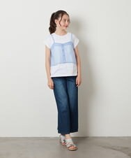 KJLFV40029 a.v.v KIDS(アー・ヴェ・ヴェ) [100-130]ライトデニムワイドパンツ ライトブルー
