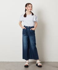 KJLFV40029 a.v.v KIDS(アー・ヴェ・ヴェ) [100-130]ライトデニムワイドパンツ ライトブルー