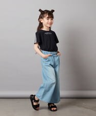 KJLFV40029 a.v.v KIDS(アー・ヴェ・ヴェ) [100-130]ライトデニムワイドパンツ ライトブルー