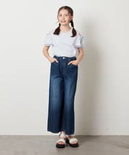 KJLFV40029 a.v.v KIDS(アー・ヴェ・ヴェ) [100-130]ライトデニムワイドパンツ ライトブルー