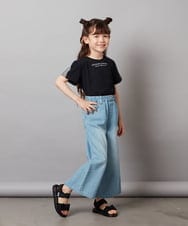 KJLFV40029 a.v.v KIDS(アー・ヴェ・ヴェ) [100-130]ライトデニムワイドパンツ ライトブルー