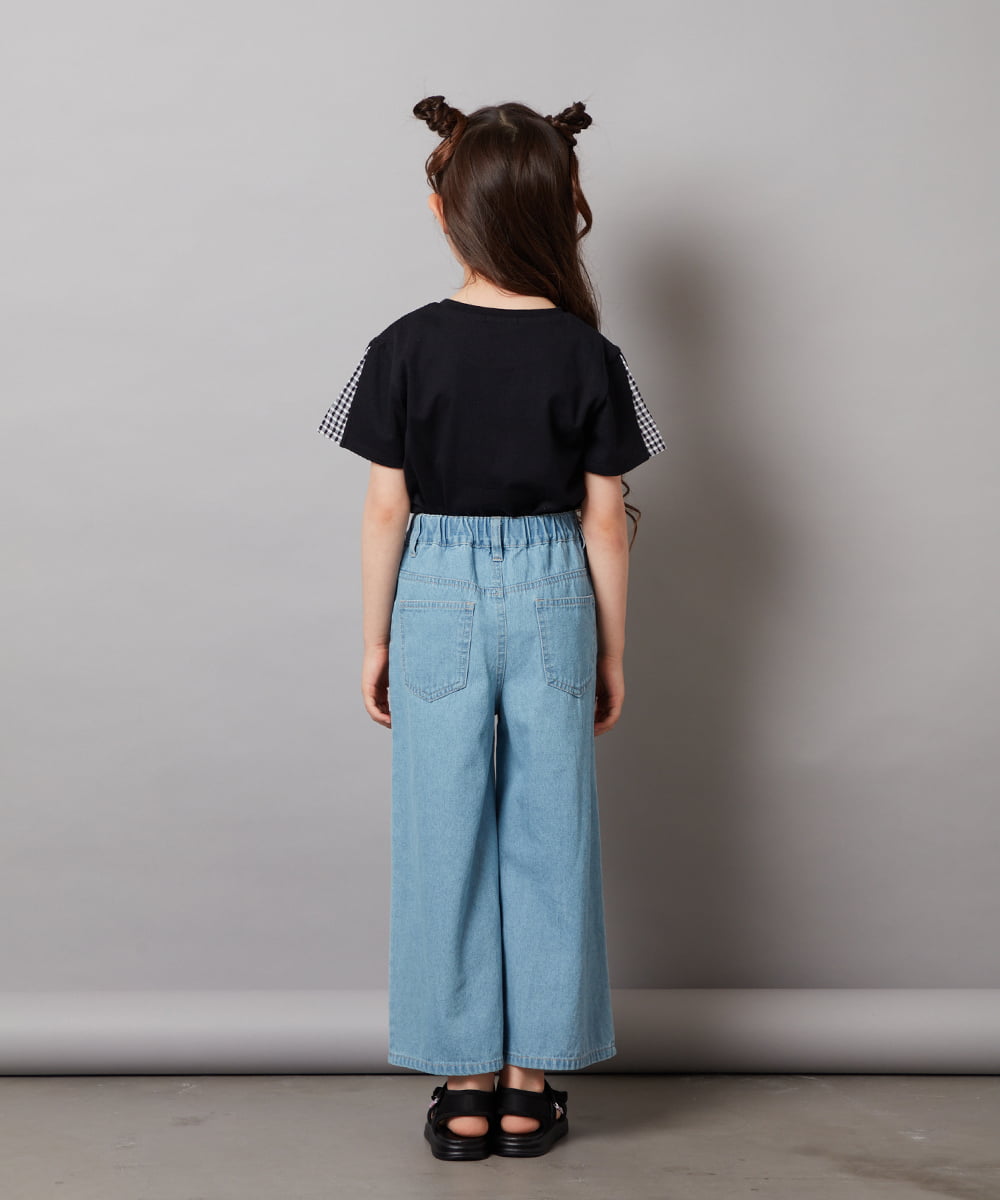 KJLFV40029 a.v.v KIDS(アー・ヴェ・ヴェ) [100-130]ライトデニムワイドパンツ ライトブルー