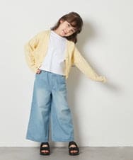 KJLFV40029 a.v.v KIDS(アー・ヴェ・ヴェ) [100-130]ライトデニムワイドパンツ ライトブルー
