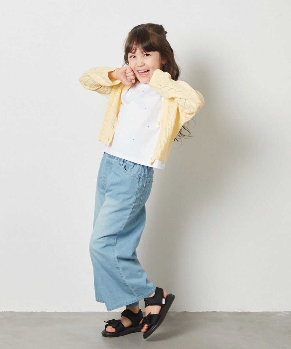 KJLFV40029 a.v.v KIDS(アー・ヴェ・ヴェ) [100-130]ライトデニムワイドパンツ ライトブルー