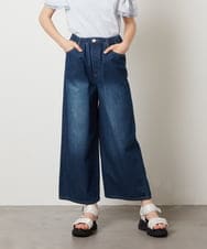 KJLFV40029 a.v.v KIDS(アー・ヴェ・ヴェ) [100-130]ライトデニムワイドパンツ ブルー