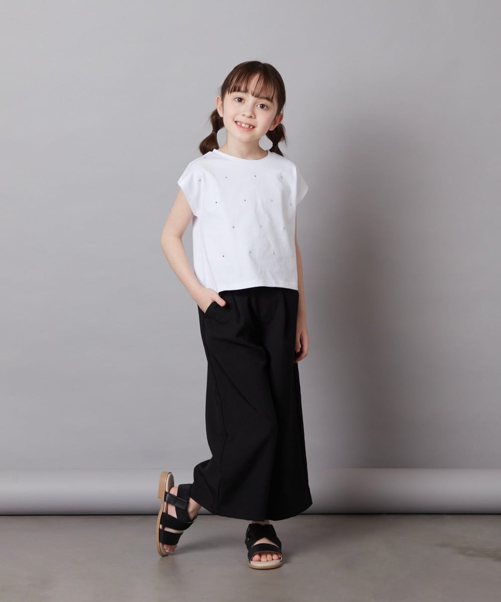KJLFV41029 a.v.v KIDS(アー・ヴェ・ヴェ) [100-130]【接触冷感/速乾】ワイドパンツ ブラック