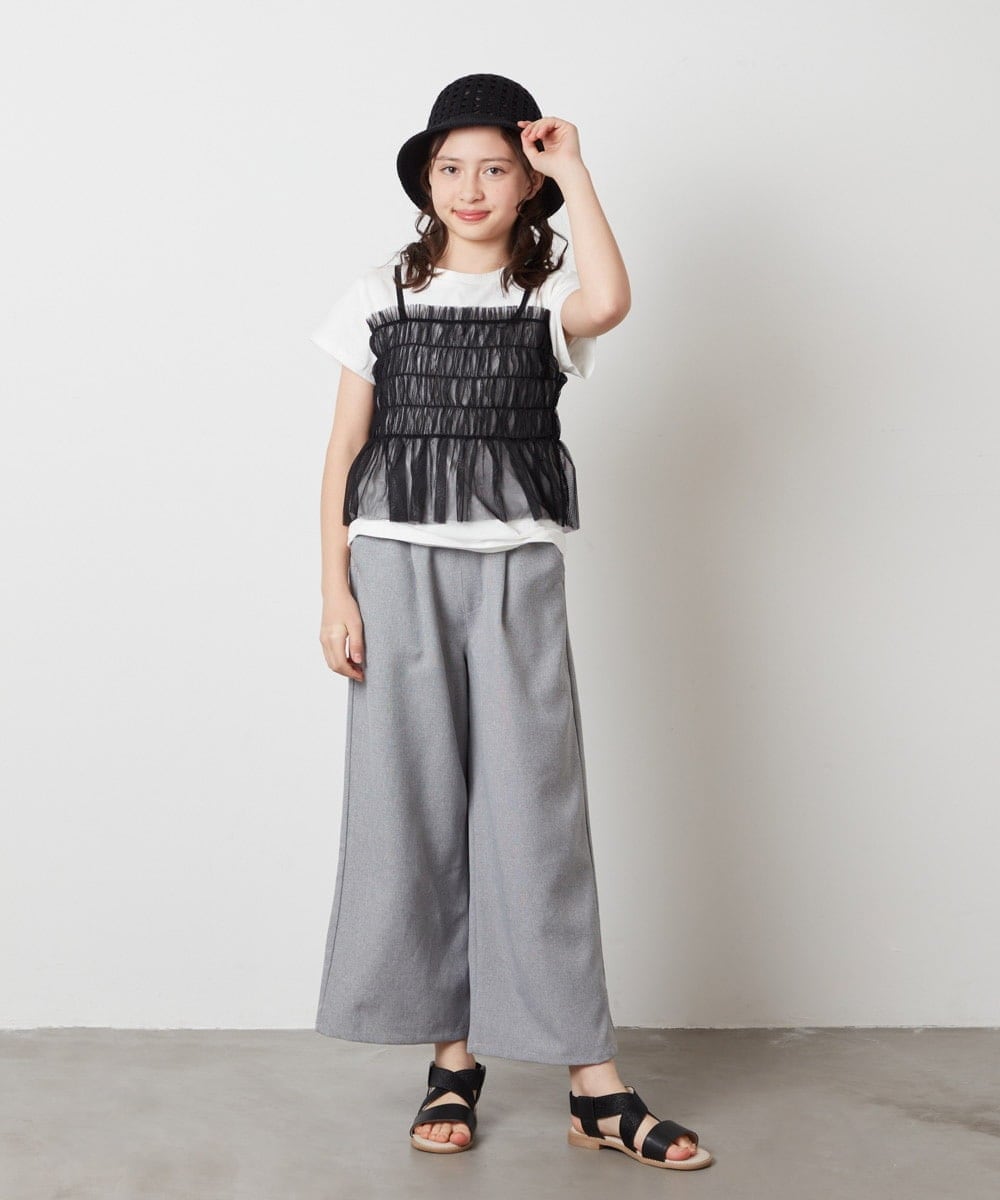 KJLFV41029 a.v.v KIDS(アー・ヴェ・ヴェ) [100-130]【接触冷感/速乾】ワイドパンツ ブラック