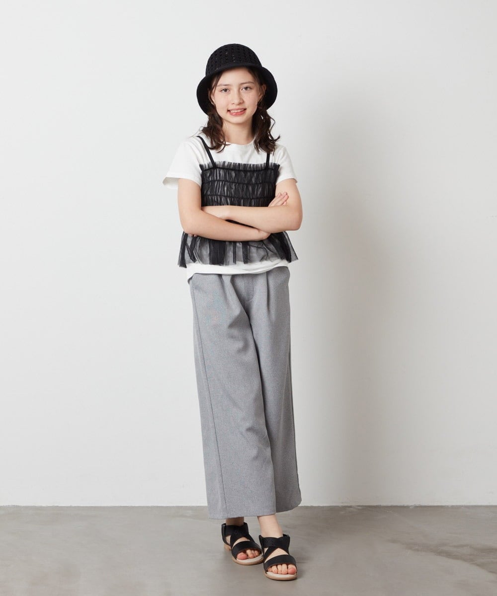 KJLFV41029 a.v.v KIDS(アー・ヴェ・ヴェ) [100-130]【接触冷感/速乾】ワイドパンツ ブラック