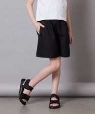 KJLFV42029 a.v.v KIDS(アー・ヴェ・ヴェ) [100-130]【セットアップ対応】麻調タックキュロットパンツ ブラック