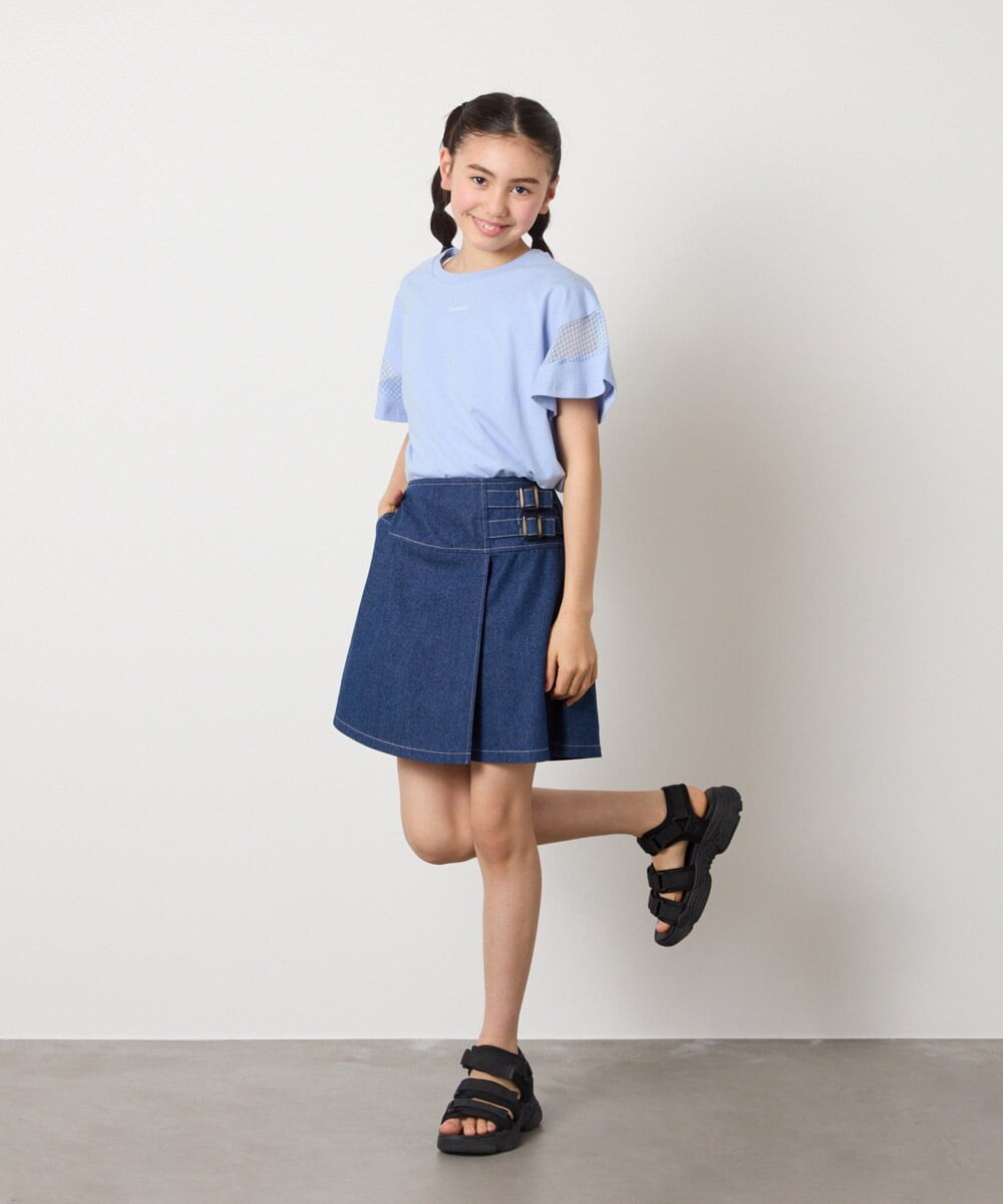 KJLGA01034 a.v.v KIDS(アー・ヴェ・ヴェ) [110-130]【接触冷感/ジメジメ対策】サイドベルトキュロット ラベンダー