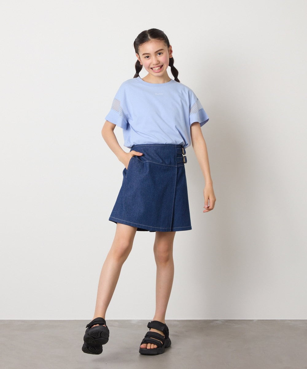 KJLGA01034 a.v.v KIDS(アー・ヴェ・ヴェ) [110-130]【接触冷感/ジメジメ対策】サイドベルトキュロット ラベンダー