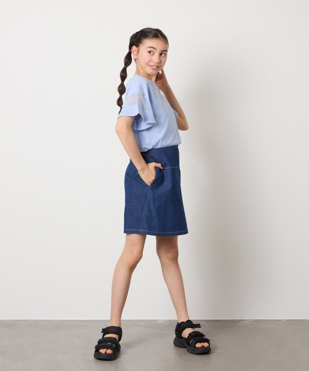 KJLGA01034 a.v.v KIDS(アー・ヴェ・ヴェ) [110-130]【接触冷感/ジメジメ対策】サイドベルトキュロット ラベンダー