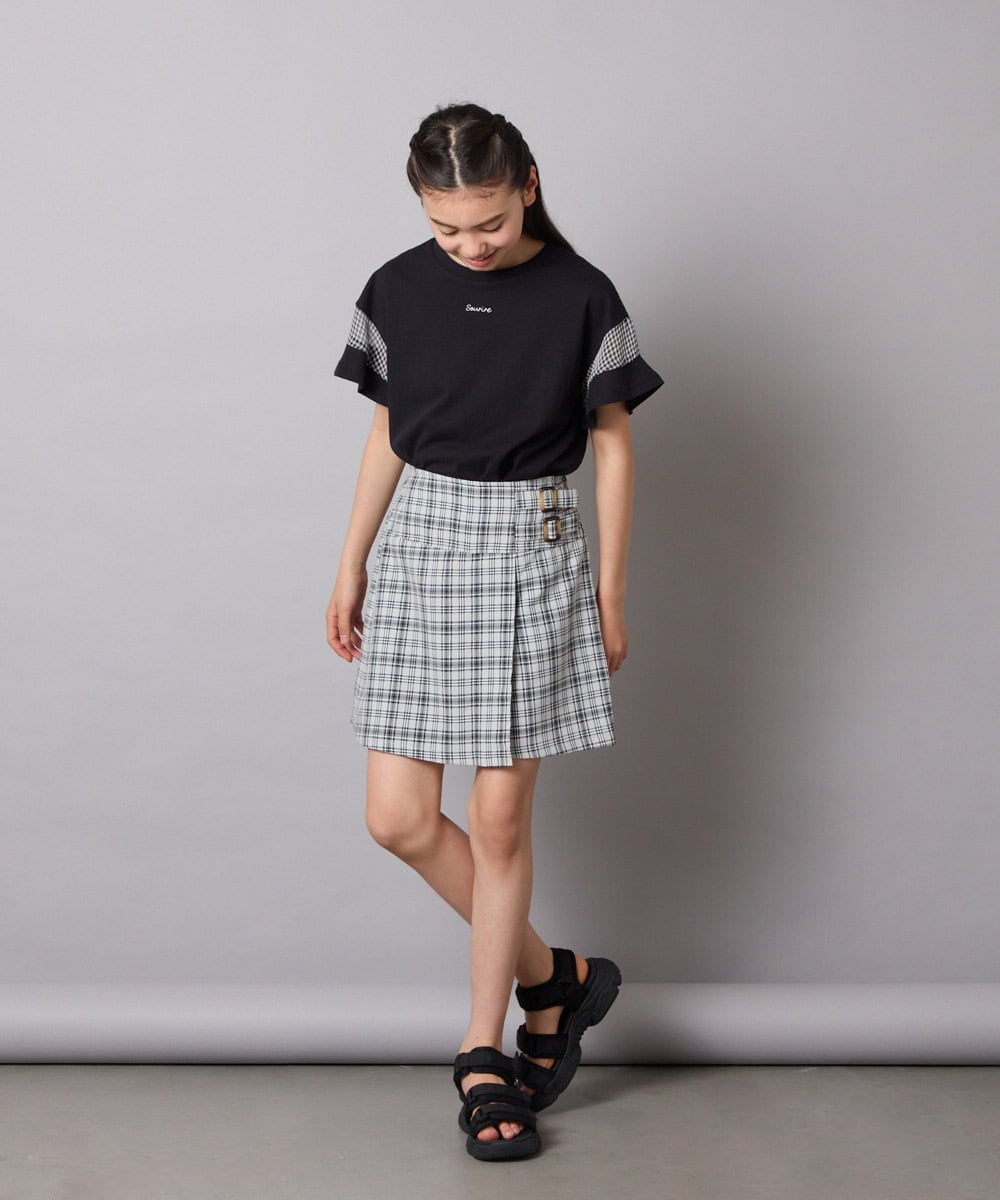 KJLGA01034 a.v.v KIDS(アー・ヴェ・ヴェ) [110-130]【接触冷感/ジメジメ対策】サイドベルトキュロット ラベンダー
