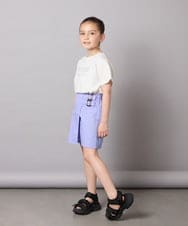 KJLGA01034 a.v.v KIDS(アー・ヴェ・ヴェ) [110-130]【接触冷感/ジメジメ対策】サイドベルトキュロット ラベンダー