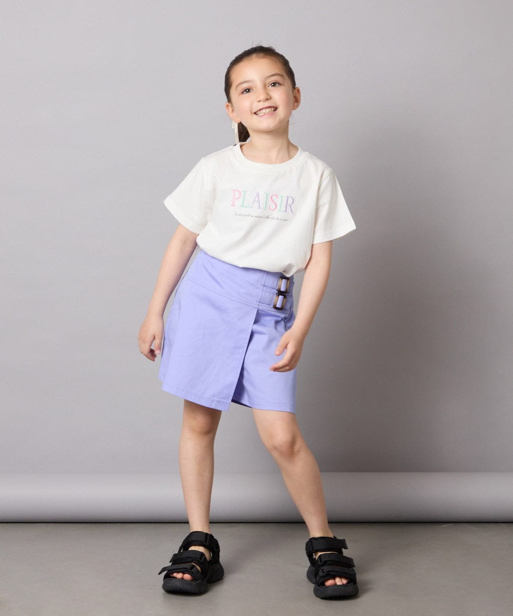 KJLGA01034 a.v.v KIDS(アー・ヴェ・ヴェ) [110-130]【接触冷感/ジメジメ対策】サイドベルトキュロット ラベンダー