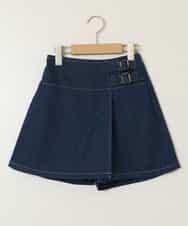 KJLGA01034 a.v.v KIDS(アー・ヴェ・ヴェ) [110-130]【接触冷感/ジメジメ対策】サイドベルトキュロット ブルー