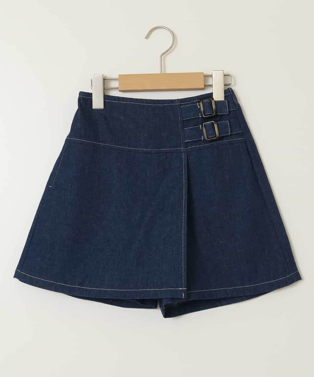 KJLGA01034 a.v.v KIDS(アー・ヴェ・ヴェ) [110-130]【接触冷感/ジメジメ対策】サイドベルトキュロット ブルー