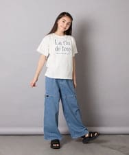 KJLGA05049 a.v.v KIDS(アー・ヴェ・ヴェ) [130-160]サイドスリットデニム ブルー