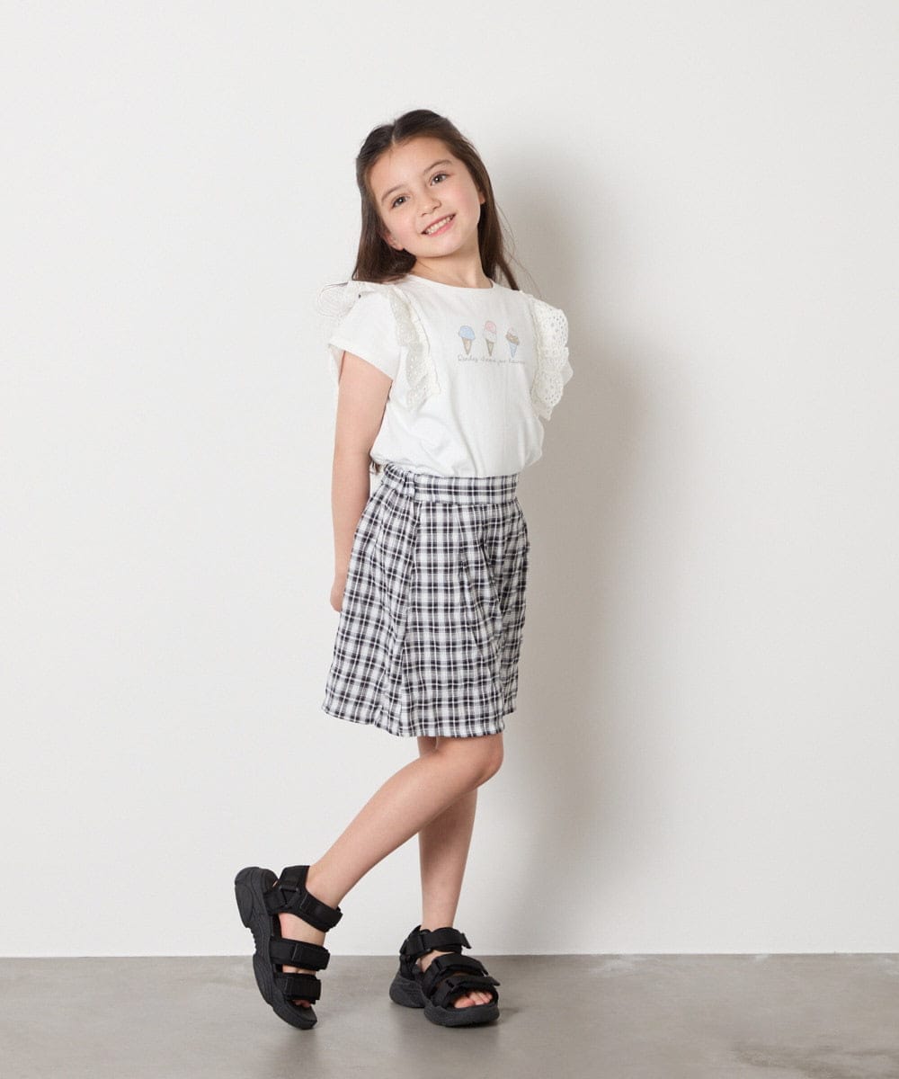KJLGA17039 a.v.v KIDS(アー・ヴェ・ヴェ) [100-160]【セットアップ可能】ぽこぽこタックショートパンツ ブラック