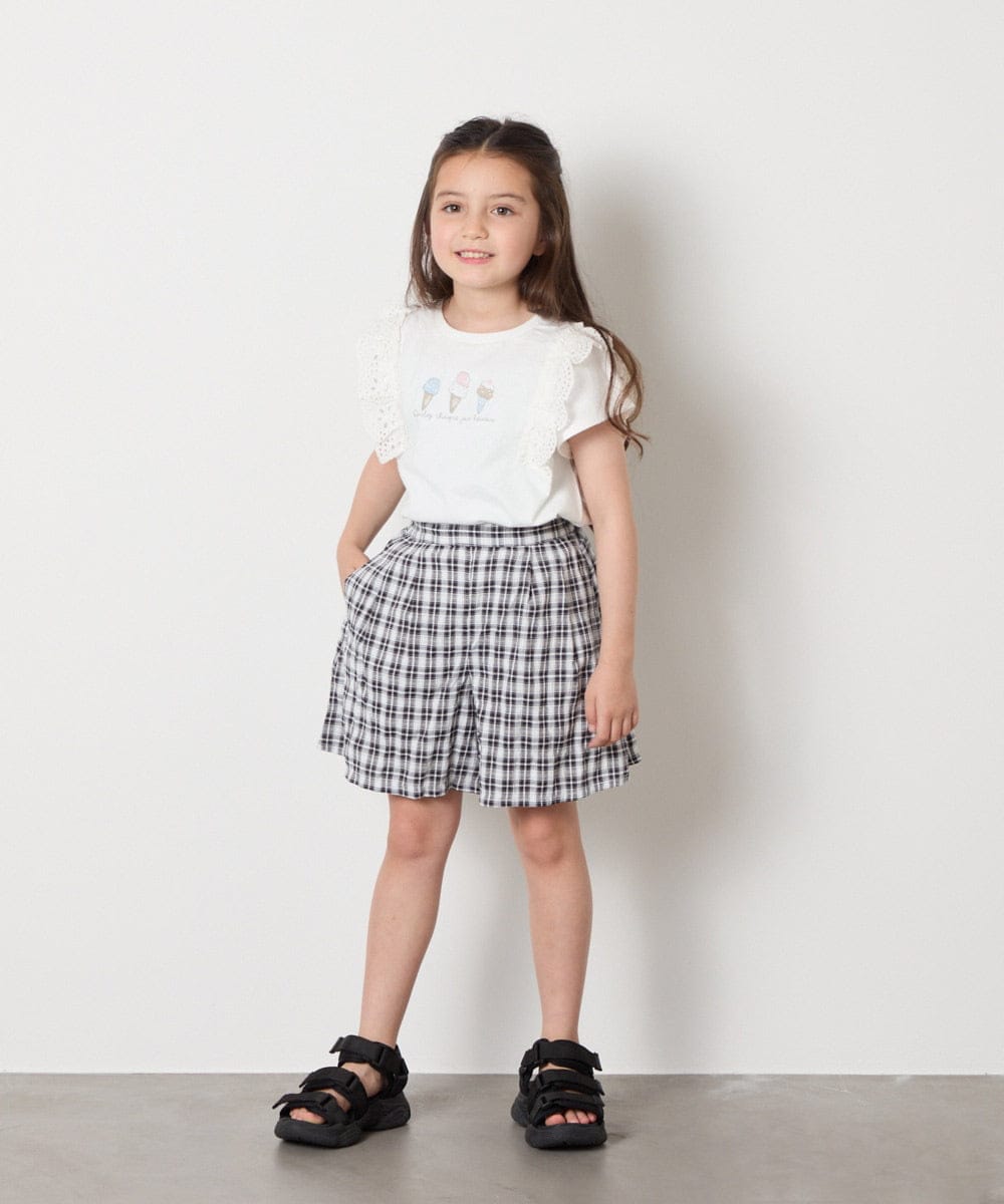 KJLGA17039 a.v.v KIDS(アー・ヴェ・ヴェ) [100-160]【セットアップ可能】ぽこぽこタックショートパンツ ブラック