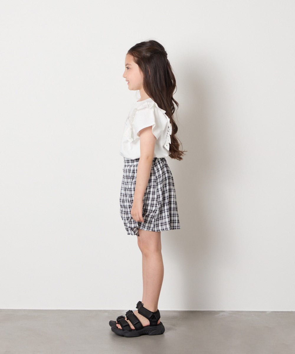KJLGA17039 a.v.v KIDS(アー・ヴェ・ヴェ) [100-160]【セットアップ可能】ぽこぽこタックショートパンツ ブラック