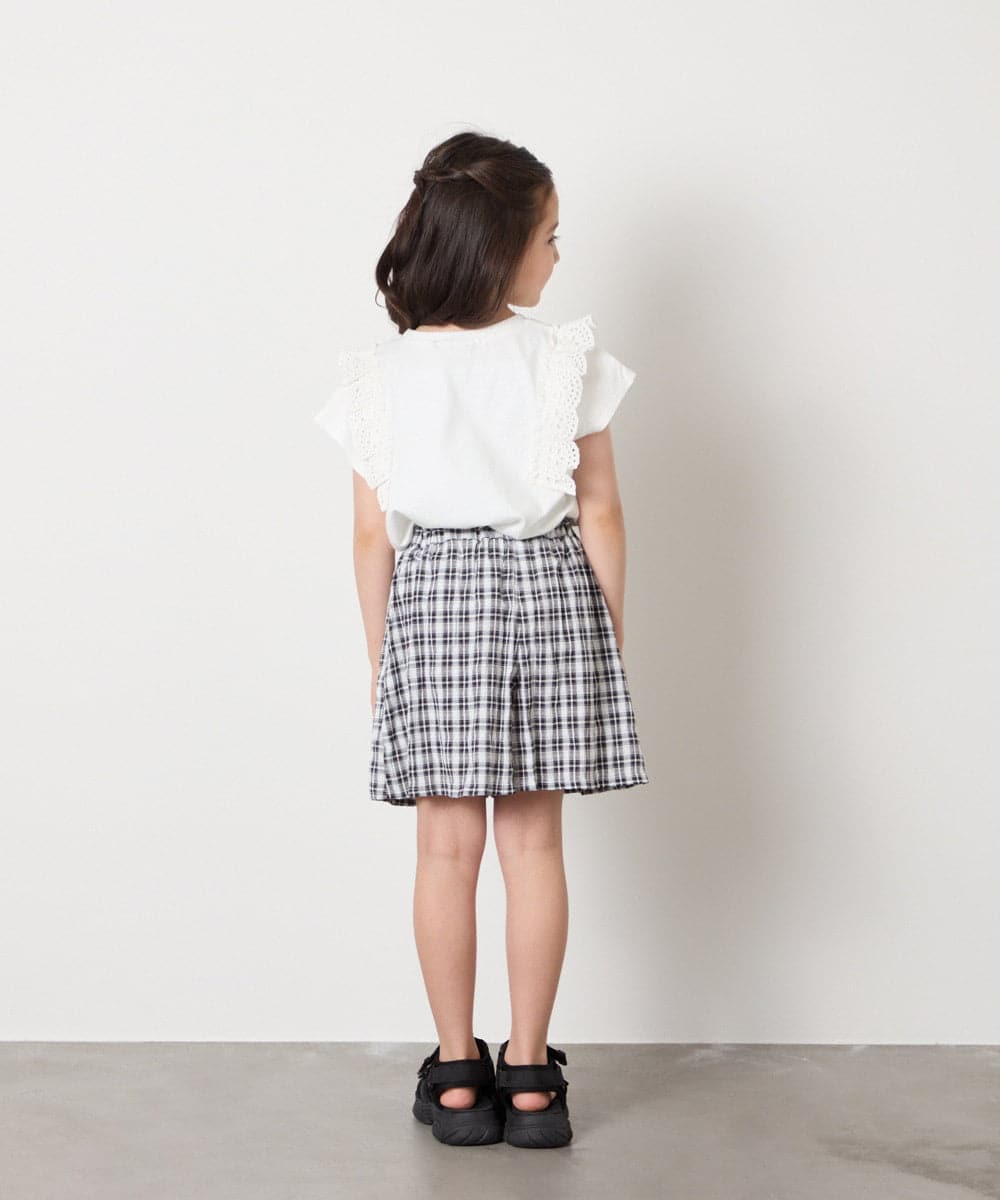 KJLGA17039 a.v.v KIDS(アー・ヴェ・ヴェ) [100-160]【セットアップ可能】ぽこぽこタックショートパンツ ブラック