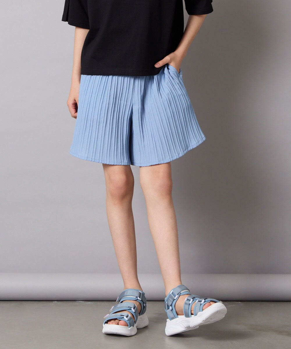KJLGA17039 a.v.v KIDS(アー・ヴェ・ヴェ) [100-160]【セットアップ可能】ぽこぽこタックショートパンツ ブラック