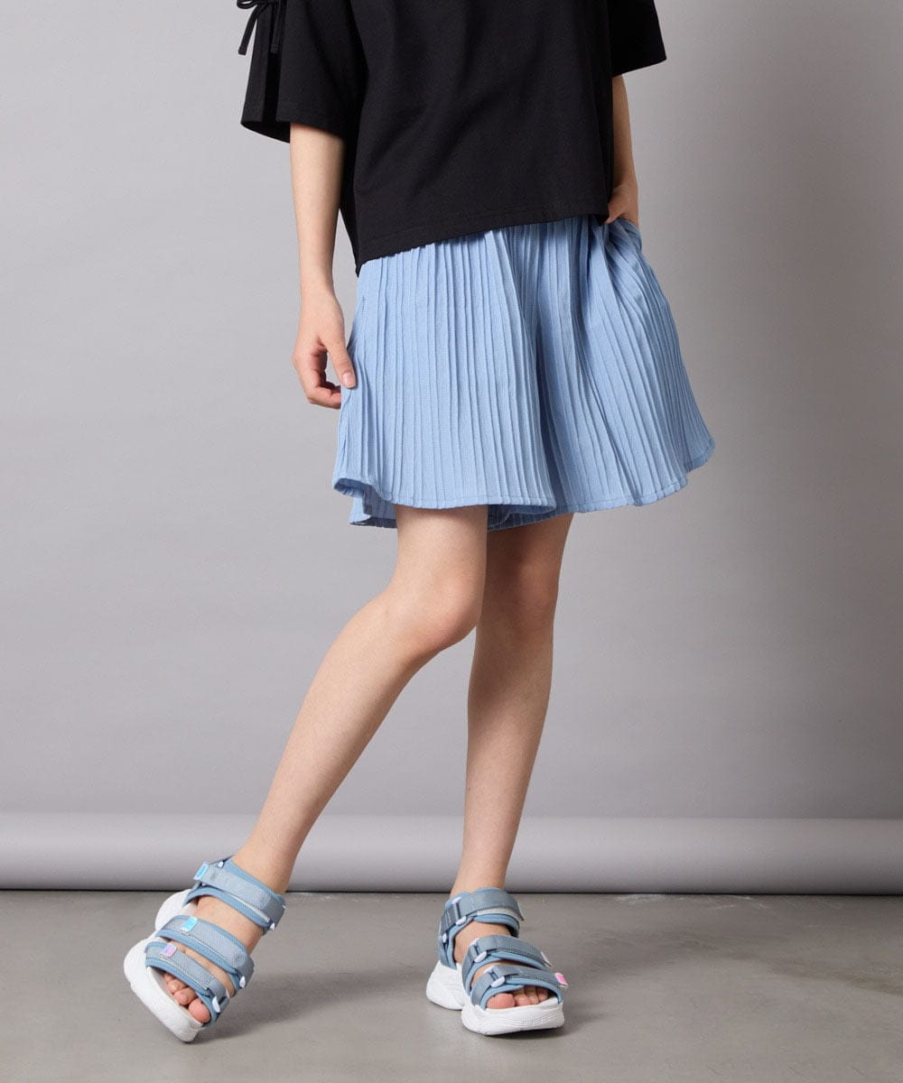 KJLGA17039 a.v.v KIDS(アー・ヴェ・ヴェ) [100-160]【セットアップ可能】ぽこぽこタックショートパンツ ブラック
