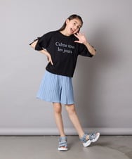 KJLGA17039 a.v.v KIDS(アー・ヴェ・ヴェ) [100-160]【セットアップ可能】ぽこぽこタックショートパンツ ブラック