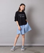 KJLGA17039 a.v.v KIDS(アー・ヴェ・ヴェ) [100-160]【セットアップ可能】ぽこぽこタックショートパンツ ブラック